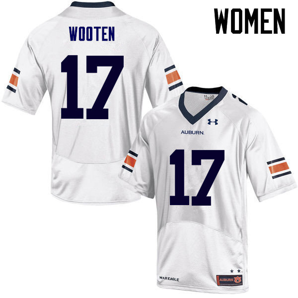Women's Auburn Tigers #17 Chandler Wooten White College Stitched Football Jersey